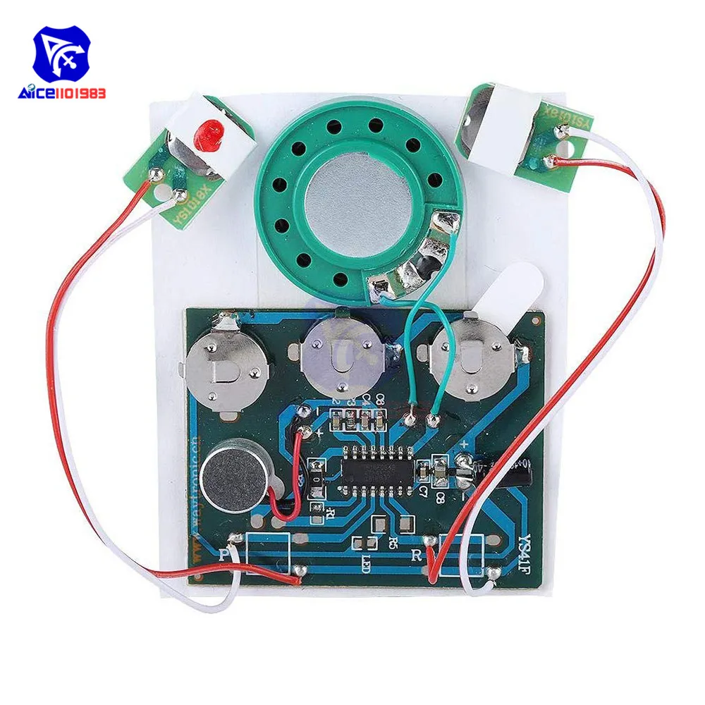 30s Audio Voice Recording Playback Module Button Light Sensitive with Extension Cord for Greeting Card audio board audio amplifier board