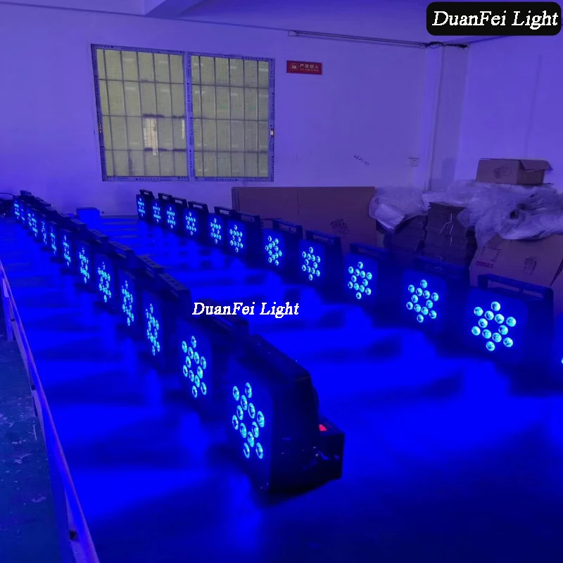 10pcs/lot with flightcase wedding led uplight rgbwa 12x15w led battery powered wireless led flat par can