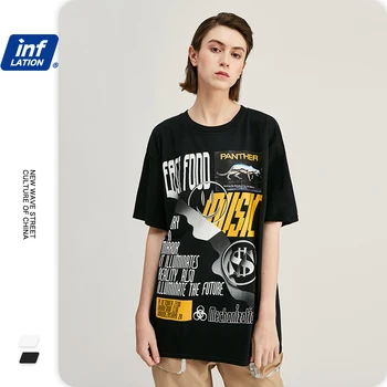 

INFLATION Men Graffiti Print Funny Tshirt Cotton O-neck Hip Hop Men Tee Shirt Homme Short Sleeve Men Streetwear T-shirt 1215S20