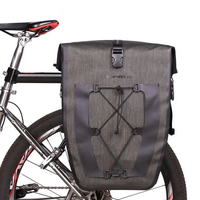 Wheel up Foldable Large 27L Storage Bicycle Saddle Bags Mountain Bike Wearproof Tail Seat Luggage Bag Outdoor Cycling Equipment
