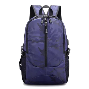 

Men Camouflage Students School Backpacks Laptop Bag With USB Jack Travel Bag 2019 Fashion High Capacity Male Schoolbags