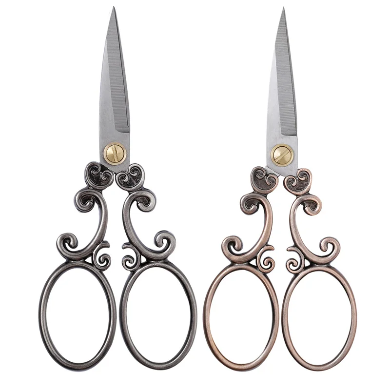 

Zakka European Vintage Sewing Scissors Embroidery Retro Dressmaker Shears Scissors for Fabric Tool Needlework Tailor Shears