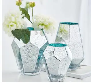 

HOME VASE GLASS VASES GEOMETRIC GOLDEN FLOWER INSERT ARTIFICIAL FAKE ROSE ORIGAMI FURNISHINGS HOME DECORATION ACCESSORIES MODERN