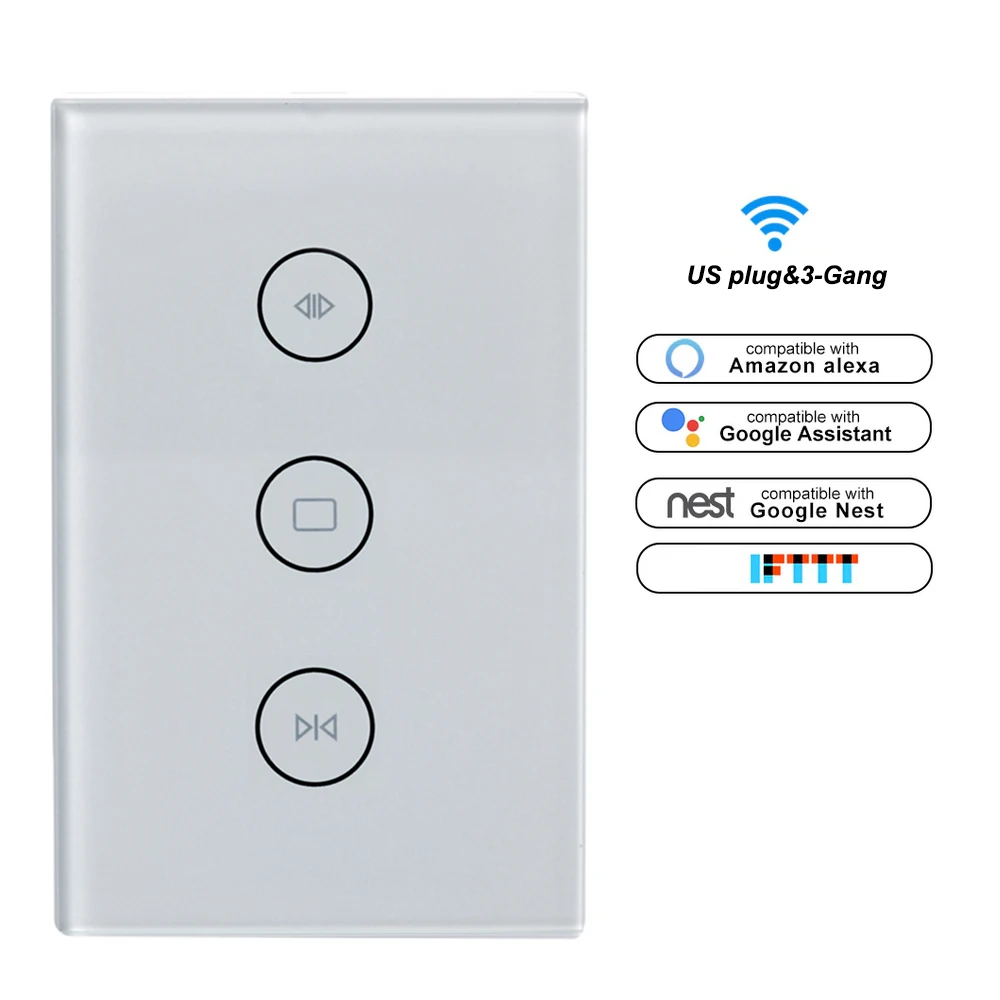 Smart Life Wi-Fi переключатель Smart Switch с пультом дистанционного управления Сенсорная панель управления голосовым управлением синхронизация умный дом для Android iOS - Комплект: US