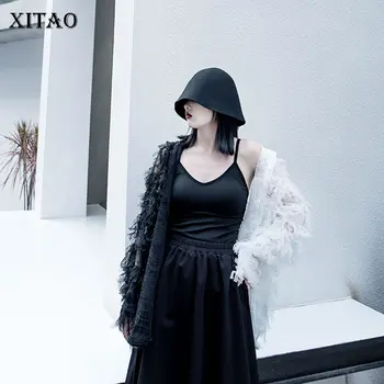

XITAO 2020 Original Beauty Back Sling Sexy V-neck Backless Wild Black Slim Was Thin Vest Fashion Women Tops Streetwear ZLL4818