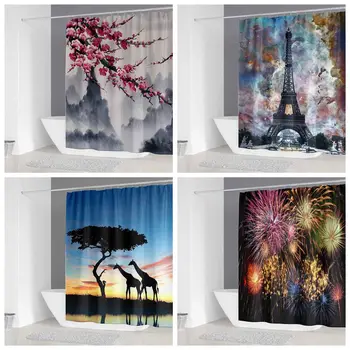 

Bath curtain 3D Beautiful View Design Printing Shower curtain For Home Gifts Long 180*200 cm