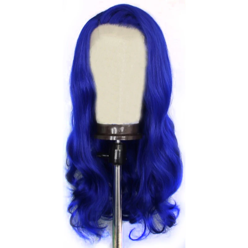 

Charisma Blue Wig Body Wave Heat Resistant 26 Inches Synthetic Lace Front Wig Free Part Glueless Wigs For Women 150 Density