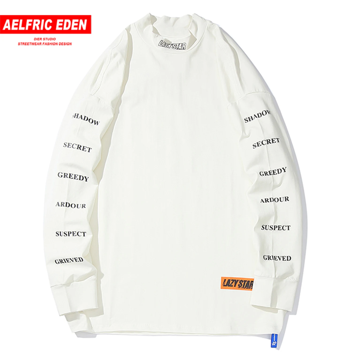 

Aelfric Eden Letter Printed Mens T Shirt Streetwear Hip Hop Tops 2019 Harajuku Fashion Casual Cotton Oversized Male Long Sleeve