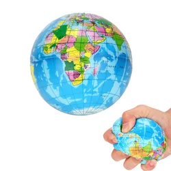 Boule Antistress Globe de la terre, 6.3cm, carte du monde, outil sensoriel, mousse pour autisme tdah, remplissages Squishy, jouets pour enfants, mode bleue 