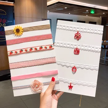 

Neck Ring Lace Neck Band Short Choker Women's MORI Series Neck Ornament Hollow out Necklace Pendant Wom