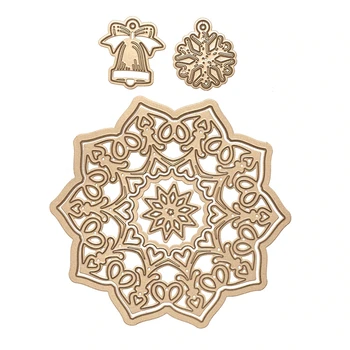 

Christmas Bell Snowflake Ornament Hollowed Flower Frame Metal Cutting Dies for Scrapbooking DIY Paper Card Decoration New 2019