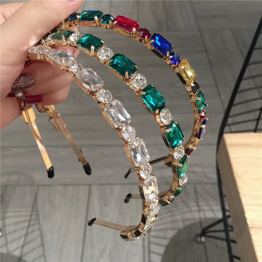 Baroque Rhinestone Crystal Headband Bejewelled Wi Diademas 