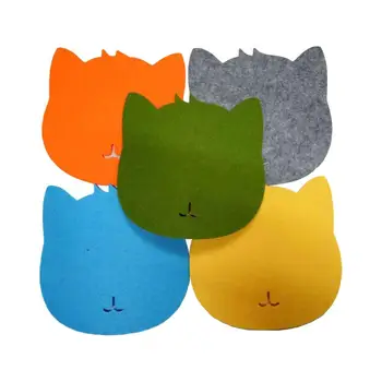 

5Pcs Cartoon Animal Pattern Mouse Pad Round Mousepad Office Mice Pad Rubber Home Computer Anti-slip Table Mat Study Room PC