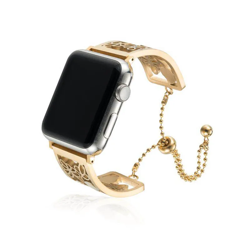 Браслет для часов Apple Watch, наручные часы из нержавеющей стали, 5, 4, 3, 2 поколения, 38 мм, 40 мм, 44 мм, 42 мм, полые Ремешки для наручных часов с гравировкой
