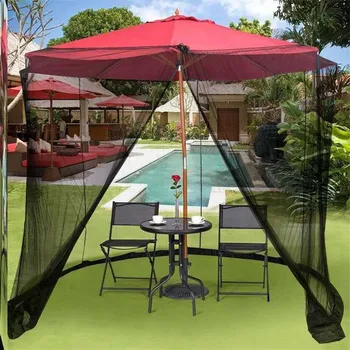 

Umbrella Mosquito Net Table Outdoor Screen Canopy Curtains Adjustable Parasol Net Large Umbrella Hanging Net White Black