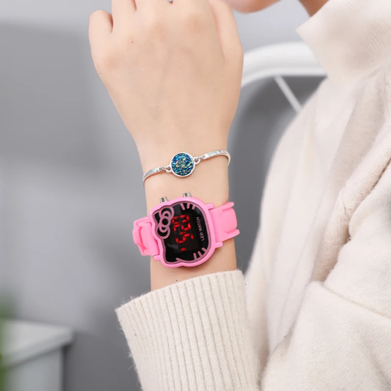 Часы Hello Kitty для девочек праздничные женские часы милые Мультяшные детские