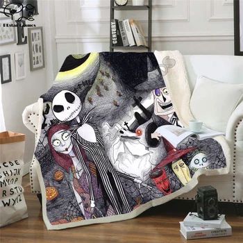 

The Nightmare Before Christmas Jack Skull Sherpa Blanket Plush Velvet Warm Sheet Cartoon Office Nap Blanket JACK-010