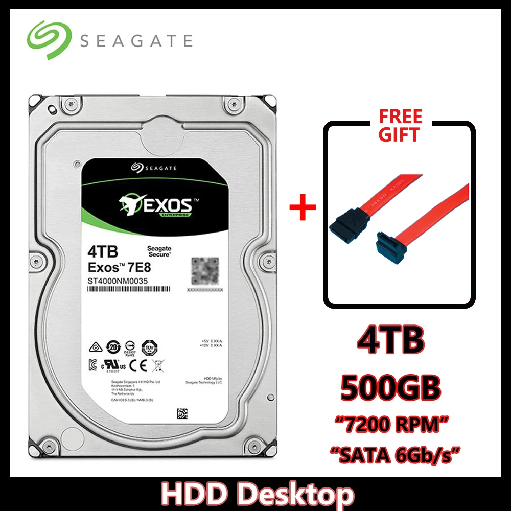 

Seagate Exos 7E8 4TB Enterprise Hard Drive 128M SATA 6Gb/s HDD Desktop PC 3.5 7200RPM 4000GB Server Hard Drive ST4000NM0035