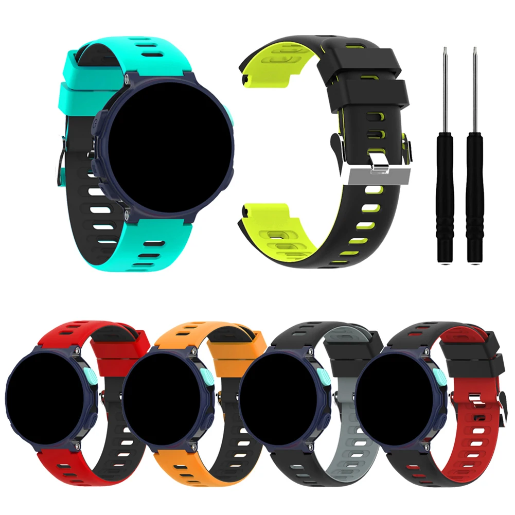 Силиконовый регулируемый ремешок для часов сменный умных Garmin Forerunner