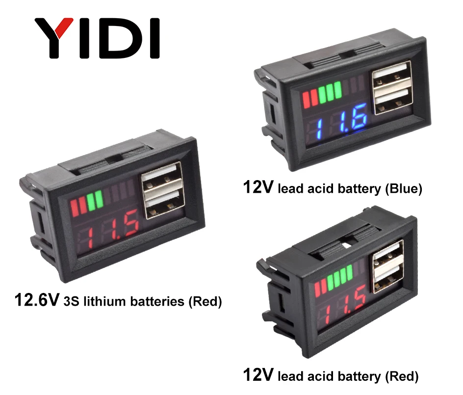 lifepo4 acidificada ao chumbo digital dupla usb