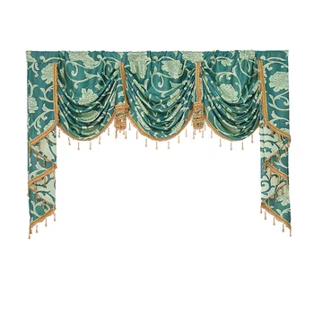 

European Luxury Double-sided Jacquard Curtains Modern Home Decoration Window Blackout Curtains Custom Valance Drapery W-AG490#4