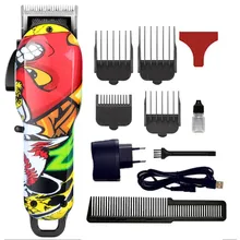 Граффити масляная голова градиентная резьба машинка для стрижки волос перезаряжаемые машинки для стрижки Электрический фейдер лысый толчок белые ножницы для волос