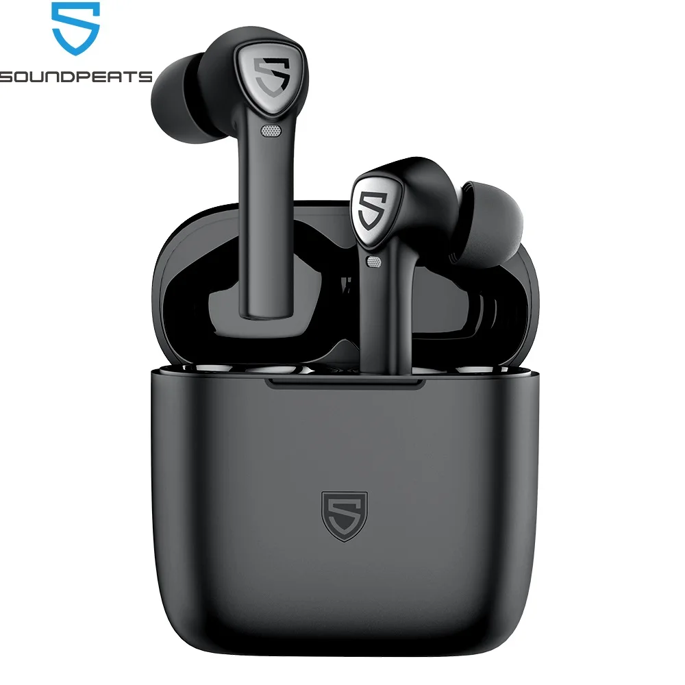 SoundPEATS TrueCapsule2 True Wireless Earbuds with 4 Mics in-Ear DetectioncVc 8.0Single/Twin Mode Bluetooth 5.0 Eardphones