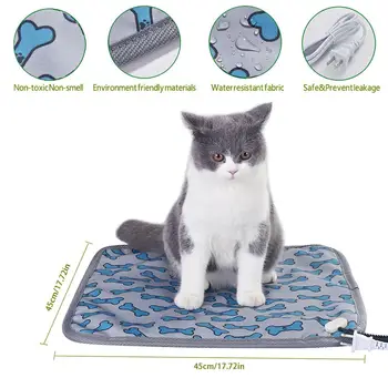 

Pet Dog Heating Pad Dog Cat Electric Heating Blanket Winter Indoor Waterproof Adjustable Warming Mat with Chew Resistant Wire