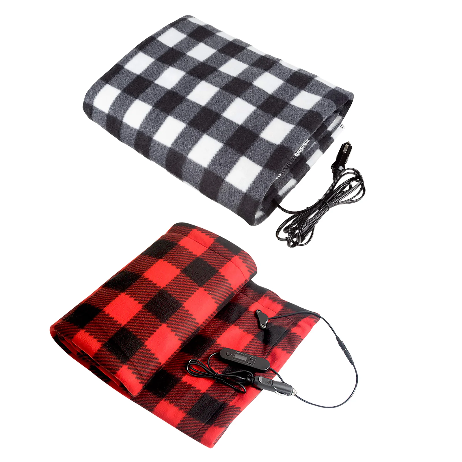 Electric Car Blanket 12 Volt Heated Fleece Travel Throw with Patented Safety Timer Constant Temperature Heating Blanket