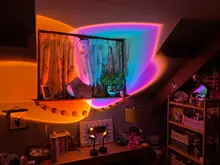 Lámpara de puesta de sol a la moda, proyección en vivo, luces Led nocturnas, proyector de atmósfera, decoración de dormitorio, arco iris