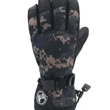 Mens dark gray camouflage ski gloves warm riding snowboardin skiing gloves winter outdoor sports gloves waterproof 10K
