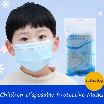 

10pcs Children Fast Delivery! High Quality Non Woven Disposable Disposable 3ply Face Dustproof Non-woven Health Care Ear Loop
