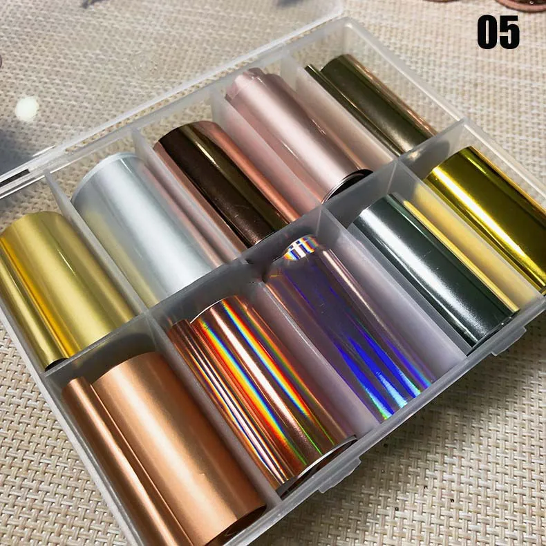 19 видов конструкций Пейсли коллекция передачи Фольга комплект-10x1 м ногтевое искусство, Переводные Фольга Замысловатые и выразительное; уверенность цветочный Стикеры набор 10 шт./кор - Цвет: 05