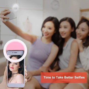 

Portable Selfie Toning Ring Light 3 Colors Brightness Adjustable Camera Phone Photography Ring Lamp Novelty Lighting USB Charge