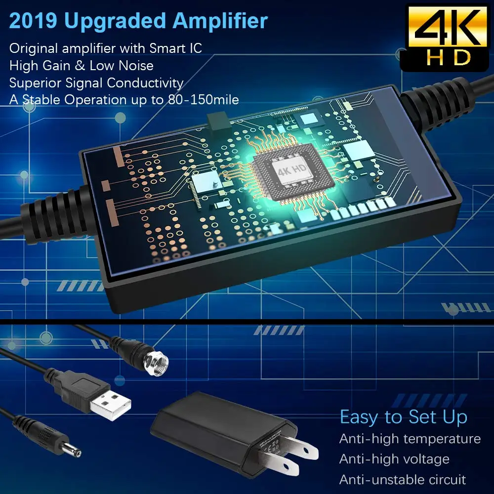 HDMI внутренняя ТВ антенна усилитель сигнала цифровой HD 150 км 4K TDT HD tv UHF Антенна DVB T2 ТВ Антенна для приемника