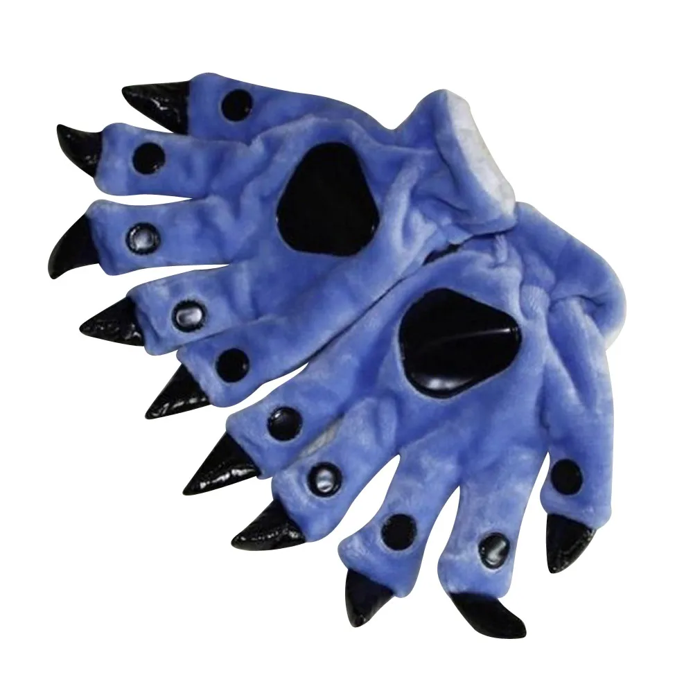 Kigurumi Animal Gloves Men Women Soft Flannel Glove Paw Dinosaur Bear Finger Claw Cute Fluffy Halloween Party Performance Mitten cosplay gloves furry gloves cartoon gloves
