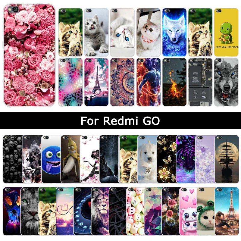 Цветной классный чехол с цветочным рисунком для Xiaomi mi Red mi GO G O, мягкий силиконовый чехол из ТПУ для Red mi GO, защитный чехол для телефона s Coque