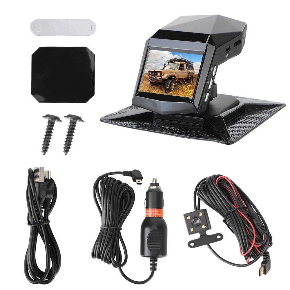 1080P  Car Video Recorder Dual Lens  Night Vision 2 Inch Driving Recorder Cycle Recording Center Console DVR Parking Monitor rearview mirror camera DVR/Dash Cameras
