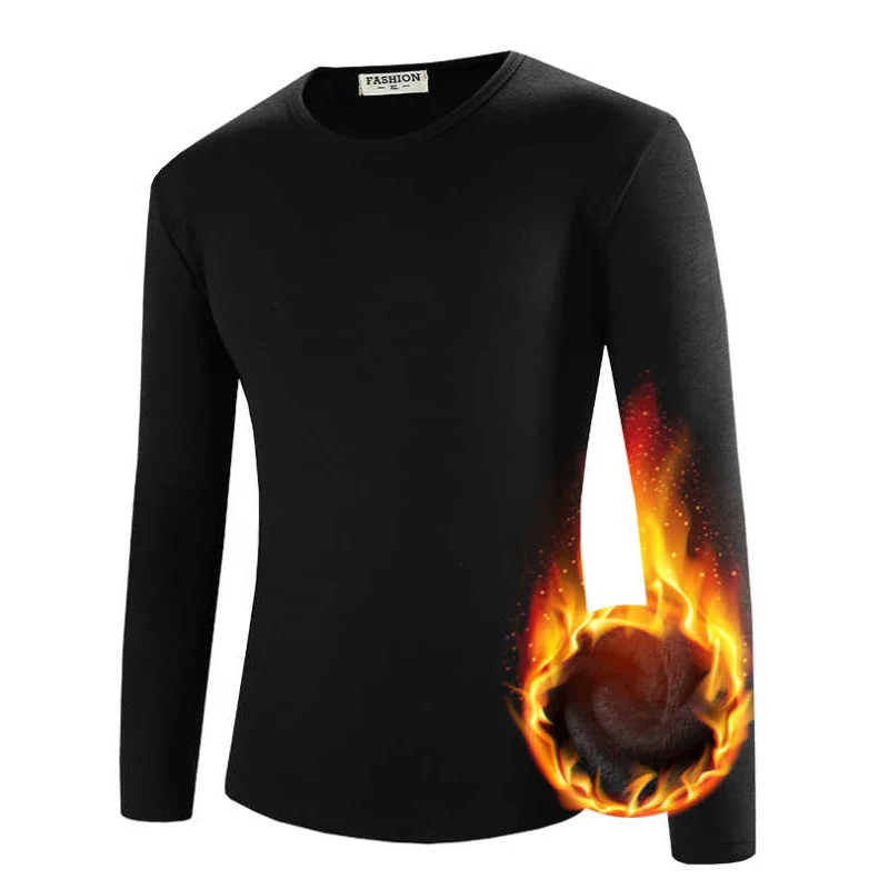 

Men's warm underwear for autumn winter 2020 Men's velvet cushion around the neck warm cotton underwear