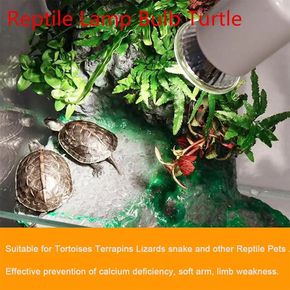 25/50/75W UVA+UVB 3.0 Reptile Lamp Bulb Turtle Basking UV Light Bulbs Heating Lamp Amphibians Lizards Temperature Controller