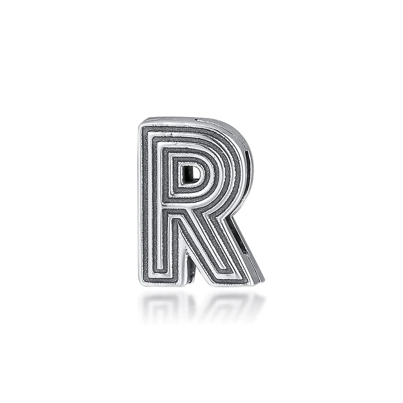 CKK буквы R клип амулеты 925 Fit Pandora рефлексионы браслеты стерлингового серебра Шарм бусины для бусина для изготовления украшений