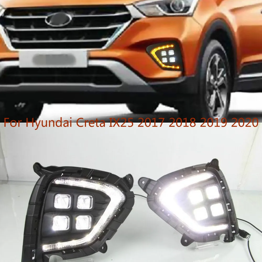 2 шт. DRL Светодиодный дневной светильник колпак противотуманных фар LED с желтым