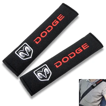 

2pcs Cotton Car Badge Seat Belt Shoulder Protection Cushion For Dodge Challenger RAM 1500 Charger Avenger Caliber Nitro