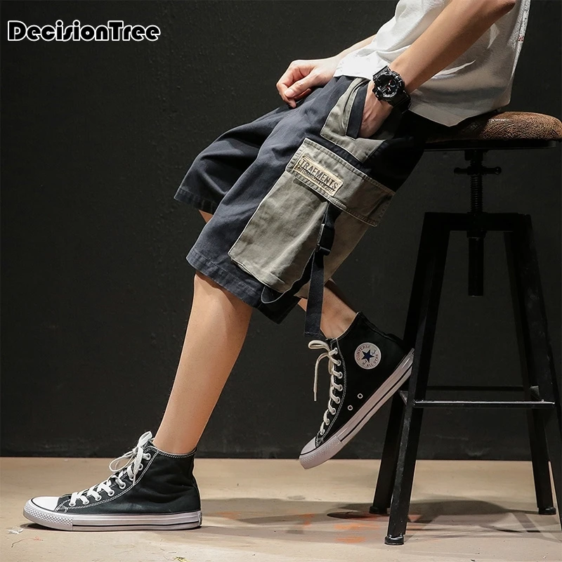 Мужские шорты-карго с несколькими карманами, камуфляжные шорты-шаровары в стиле хип-хоп, повседневные Модные мужские шорты-Карго