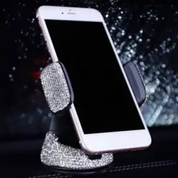 Универсальный автомобильный держатель для телефона с кристаллами на присоске NJ88