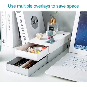 

Under Desk Drawer Self Stick Student Pencil Pen Tray Desk Storage Organizer Box Stackable Stand Jewellery Case Under Desk Drawer