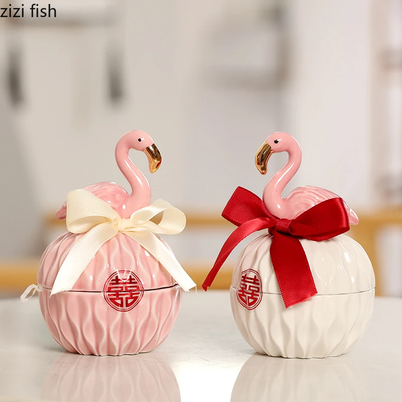 Wedding Ceramic Candy Jewelry Storage Box Home Decoration