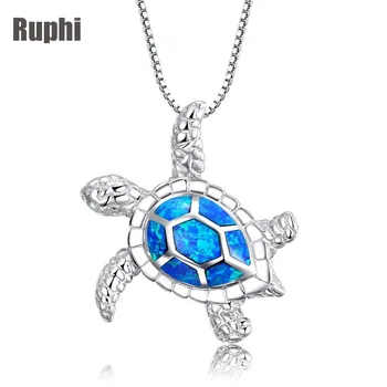 

Tortoise Pendant Fashion mini turtles opal animal pendant necklace female jewelry
