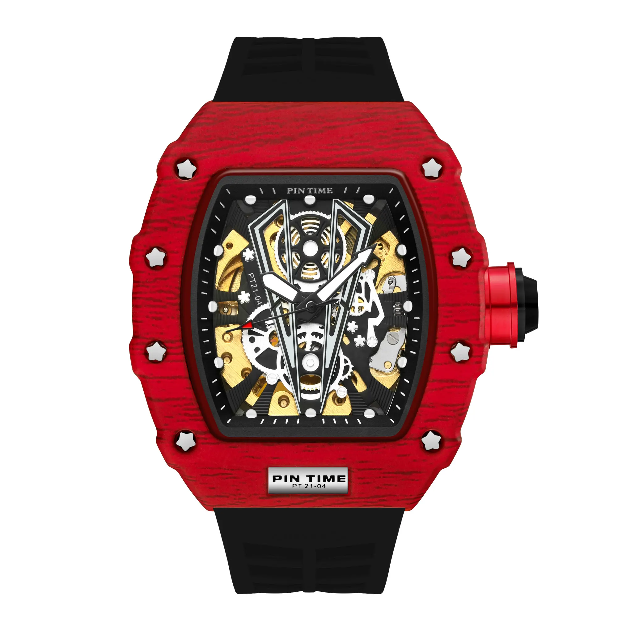 2021 PINTIME Men's Luxury Watches Brand Automatic For Men Mechanical Wrist Watch Sport Cool Hip Hop Male Clock Reloj Homb | Наручные