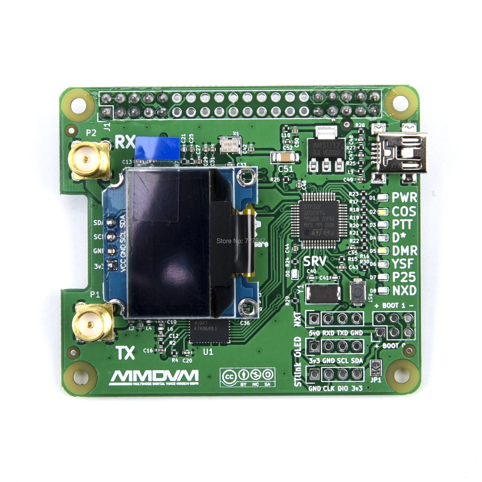 MMDVM дуплекс RX TX UHF VHF Hotspot Поддержка P25 DMR YSF NXDN + OLED антенна для Raspberry Pi|Детали и